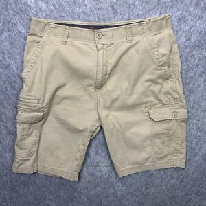 Wear First Cargo Shorts Mens 40x10‎ Khaki Ripstop Stretch Waistband Lightweight